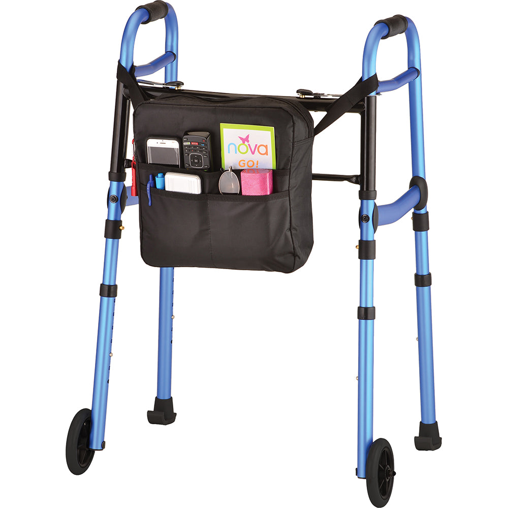 Folding Walker With 5" Wheels, Walker Skis & Mobility Bag