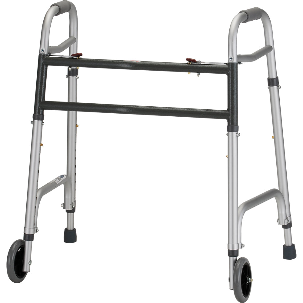 Heavy Duty Folding Walker With 5" Wheels