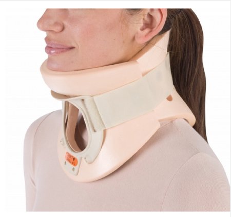 Rigid Cervical Collar ProCare California Preformed Adult Two-Piece / Trachea Opening