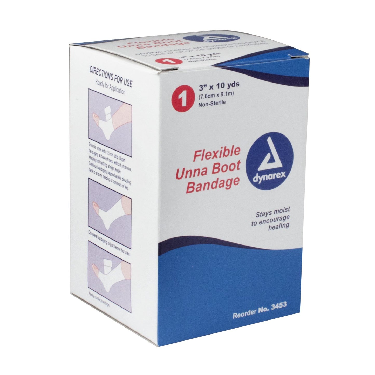 Dynarex Zinc Oxide Unna Boot 3 Inch x 10 Yard Non-Sterile Compression Bandage
