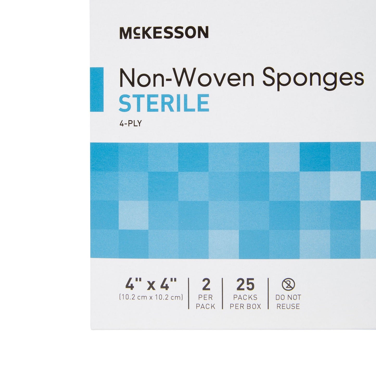 McKesson Sterile Nonwoven Sponge 4 x 4 Inch 4-Ply Polyester/Rayon 2 Per Pack