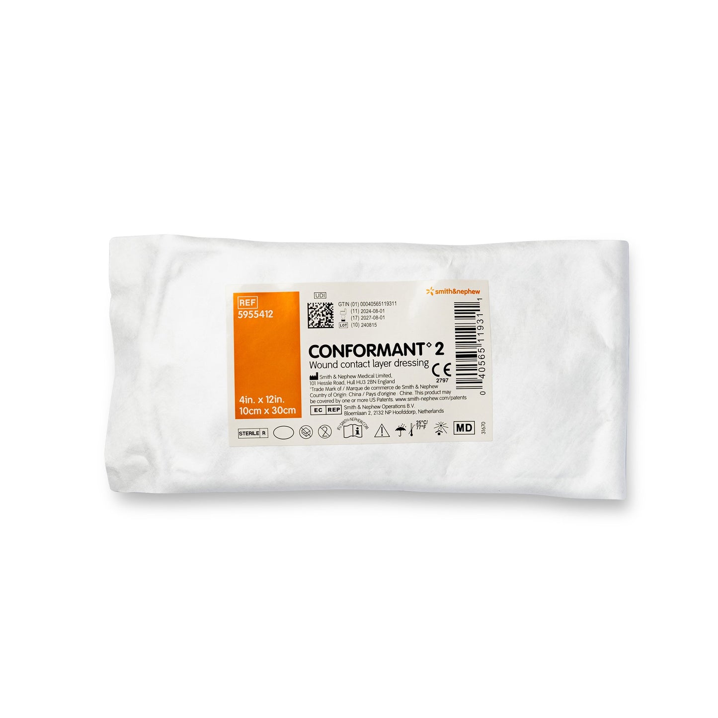 Conformant 2 Wound Contact Layer Dressing 4 x 12 Inch Sterile Non-Adherent