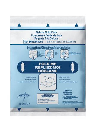 Instant Cold Pack with Cover Medline Deluxe General Purpose 5 X 7-1/2 Inch Poly Nylon / Paper Disposable