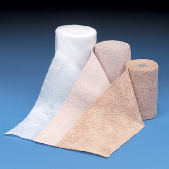 DeRoyal DeWrap 3-Layer Compression Bandage System 4 x 156 / 4 x 108 Inch – 30–40 mmHg, Tan/White