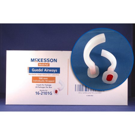 Guedel Oropharyngeal Airway McKesson 80 mm Length Size 8 Adult