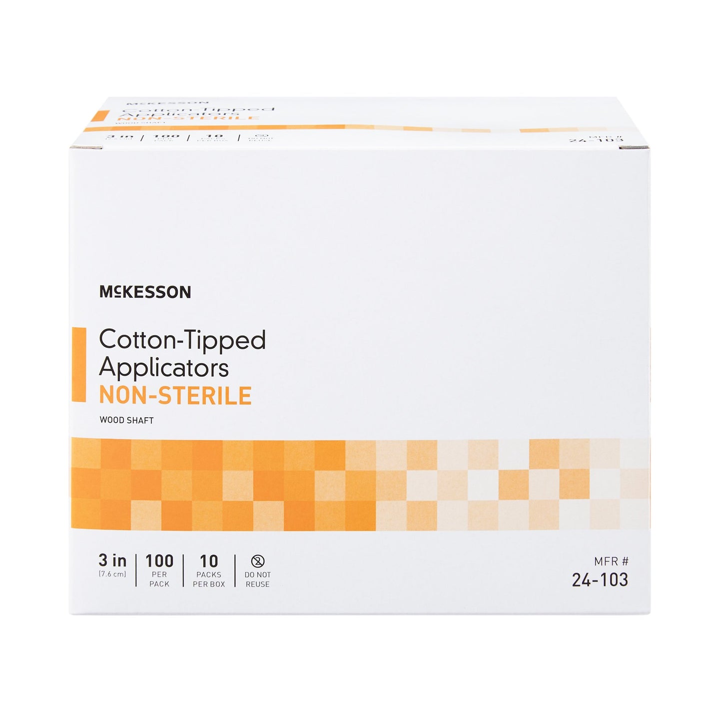 McKesson Cotton Tip Swabstick 3 Inch Wood Shaft – 100 Pack NonSterile Applicators