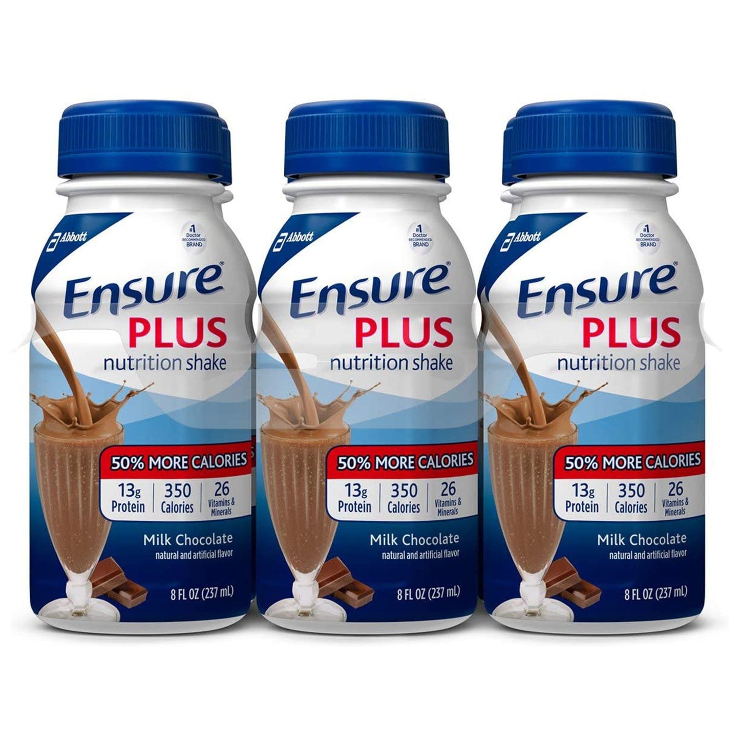 Oral Supplement Ensure Plus Therapeutic Nutrition Milk Chocolate Flavor Liquid 8 oz. Bottle