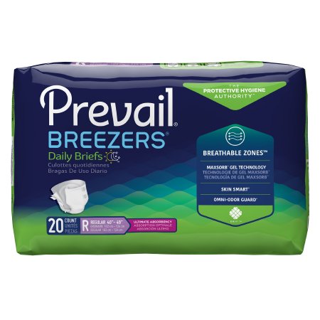Brief Prevail Breezers Regular Disposable Heavy Absorbency