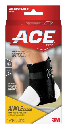 Ankle Brace with Side Stabilizers 3M Ace One Size Fits Most Lace-Up Foot