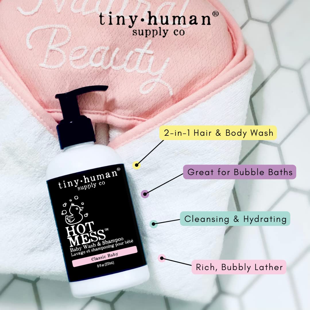Hot Mess Shampoo & Baby Wash pH Balanced, Natural Ingredients with Lavender & Chamomile, Milk & Honey