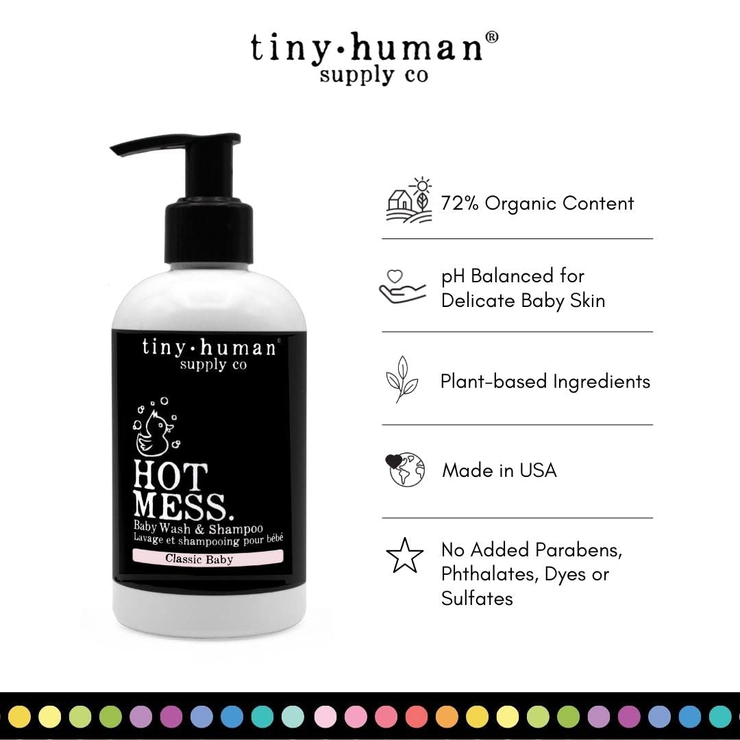 Hot Mess Shampoo & Baby Wash pH Balanced, Natural Ingredients with Lavender & Chamomile, Milk & Honey