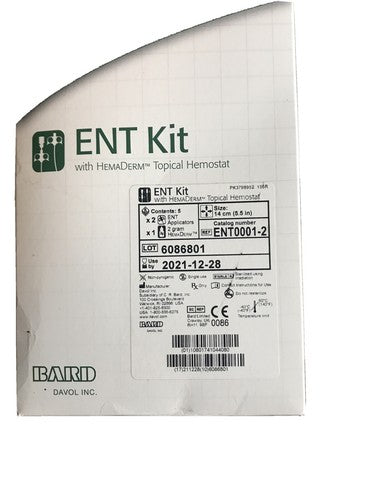 Davol ENT Kit with Hemaderm and FlexiTip Applicators – Procedure Supply Kit