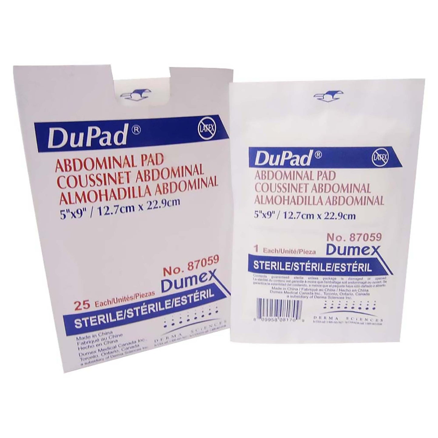 DuPad Abdominal Pad 5 x 9 Inch Sterile 1-Ply Dressing