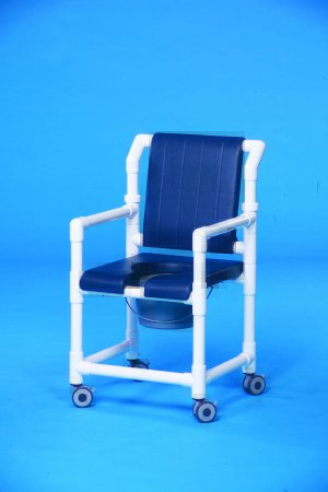 Shower Chair ipu Fixed Arms PVC Frame With Backrest 17-1/4 Inch Seat Width 300 lbs. Weight Capacity