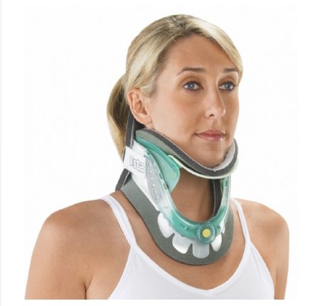 Rigid Cervical Collar Aspen Vista Preformed Adult One Size Fits Most Two-Piece / Trachea Opening Adjustable Height 15 to 19 Inch Neck Circumference