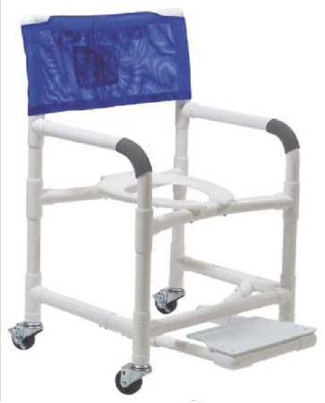 Commode / Shower Chair Lumex Fixed Arms PVC Frame Mesh Backrest 18 Inch Seat Width 300 lbs. Weight Capacity