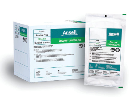 Surgical Underglove ENCORE Underglove Sterile Latex Standard Cuff Length Micro-Textured Teal Chemo Tested