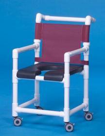 Shower Chair ipu Fixed Arms PVC Frame Mesh Backrest