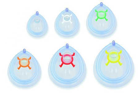 Anesthesia Mask Venticaire Tail Valve Style Adult Size 5 Hook Ring