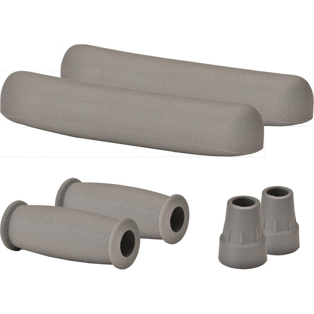 Crutch Accessory Set - Gray Rubber