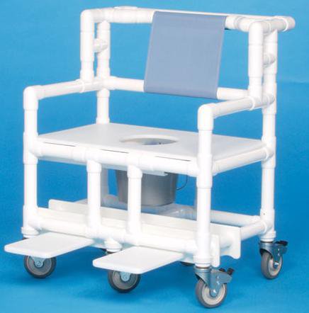 Commode / Shower Chair ipu Fixed Arms PVC Frame Mesh Backrest