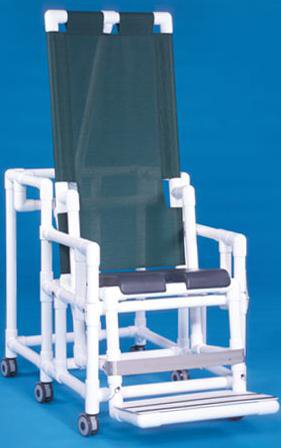 Shower Chair ipu Easy Tilt Fixed Arms PVC Frame Reclining Mesh Backrest 26 Inch Seat Width 300 lbs. Weight Capacity