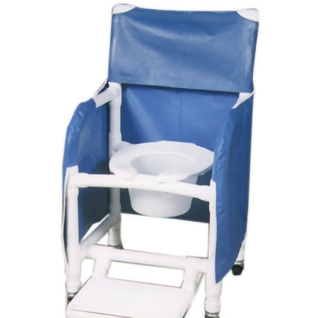 Commode / Shower Chair MJM International Fixed Arms PVC Frame Mesh Backrest with Pushbar
