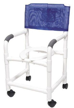 Commode / Shower Chair Lumex Fixed Arms PVC Frame Mesh Backrest 26 Inch Seat Width 425 lbs. Weight Capacity