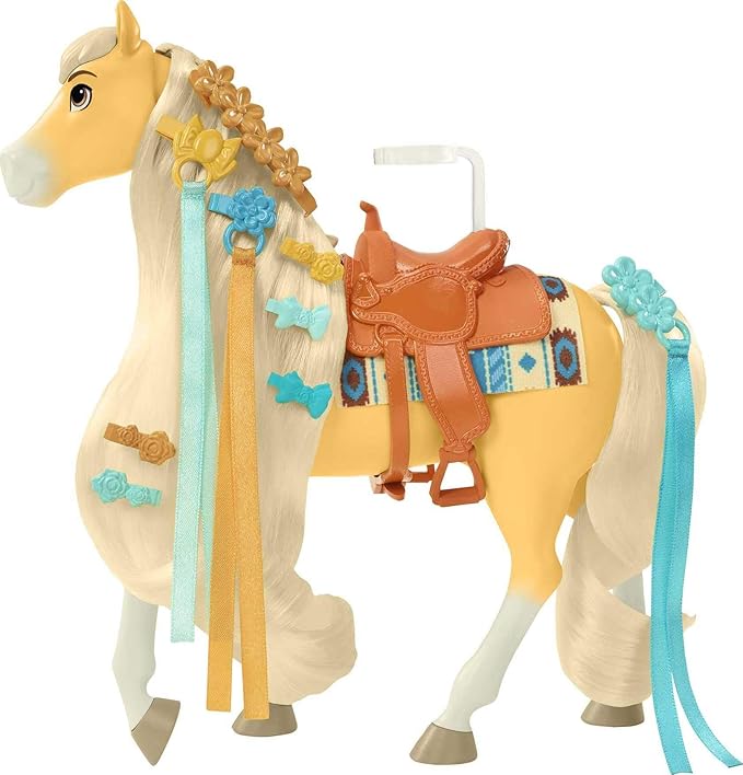 Mattel Spirit Untamed Miradero Festival Styling Chica Linda Horse – 8-Inch Hair Play Toy for Kids 3+