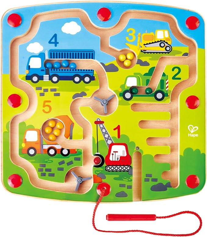 Hape Construction & Number Maze Educational Toy with Counting and Building Adventure