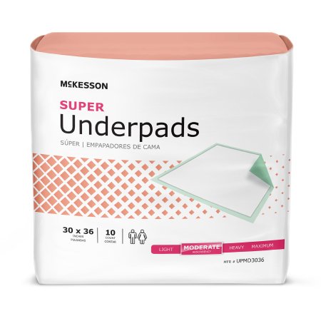 Underpad McKesson Super Fluff / Polymer Moderate Absorbency