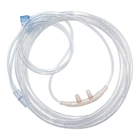 ETCO2 Nasal Sampling Cannula with O2 Delivery Salter-Style Adult Curved Prong / NonFlared Tip 7 Foot O2 Line