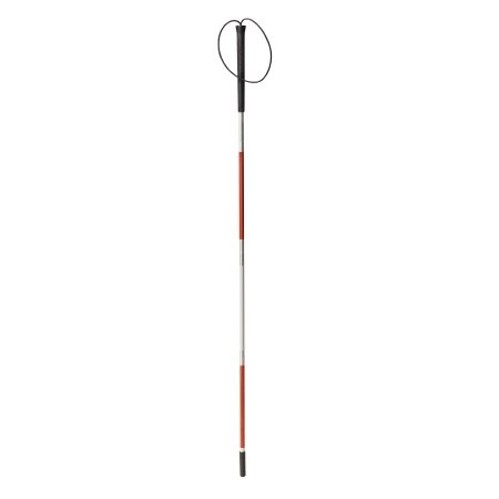 Folding Cane For The Blind drive Aluminum 45-3/4 Inch Height White / Red, Drive Medical