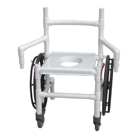 Commode / Shower Chair MJM International Fixed Arms PVC Frame 18 Inch Seat Width 350 lbs. Weight Capacity