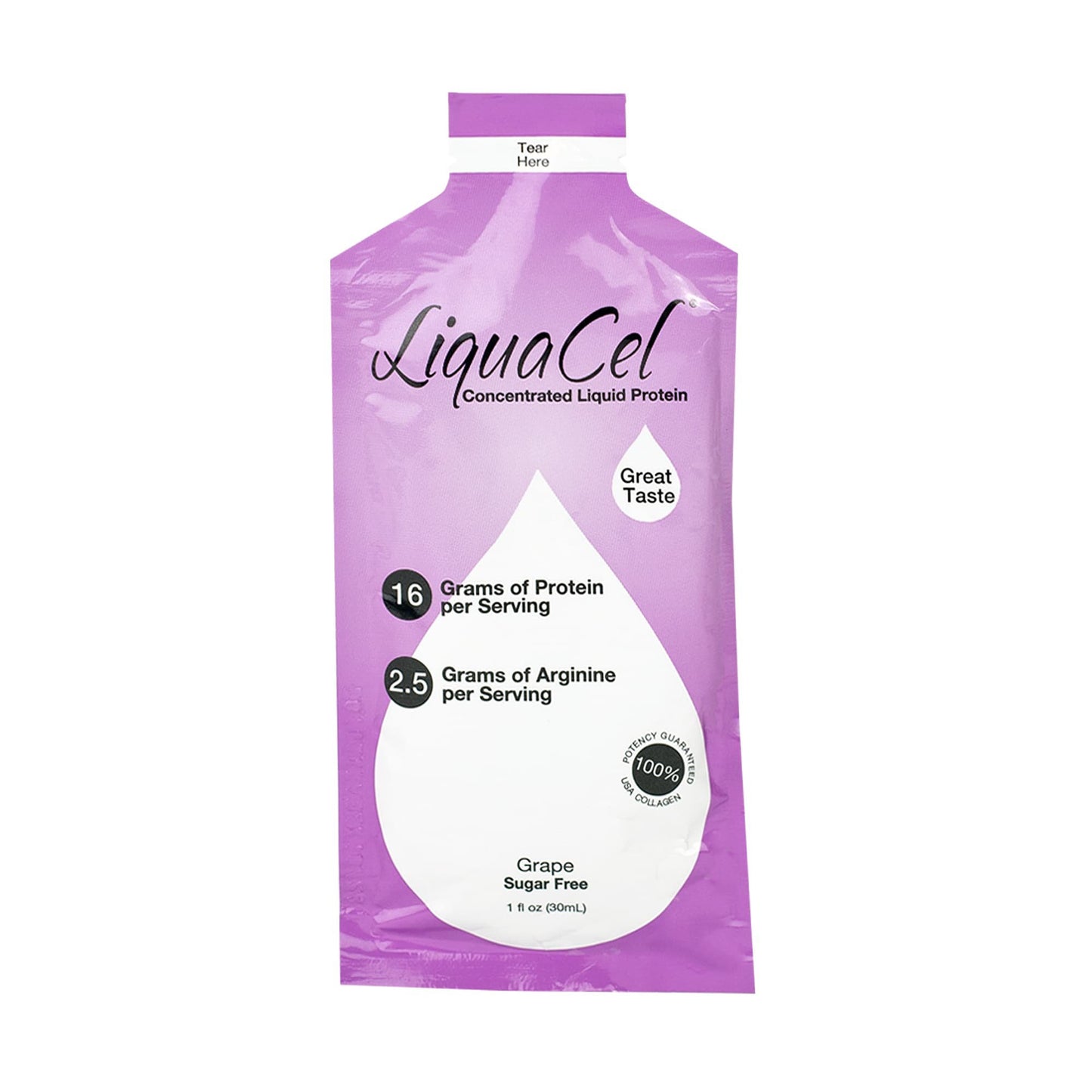 LiquaCel Grape Liquid Protein Oral Supplement 1 oz Individual Packet