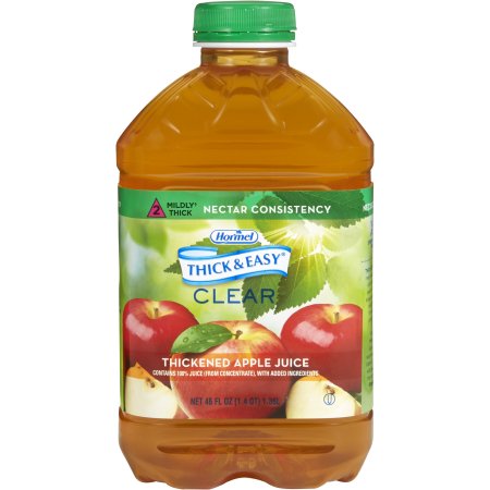 Thickened Beverage Thick & Easy 46 oz. Bottle Apple Flavor Liquid IDDSI Level 2 Mildly Thick/Level 3 Moderately Thick/Liquidized