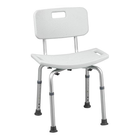 Shower Chair HealthSmart Without Arms Aluminum Frame With Backrest 17 Inch Seat Width 325 lbs. Weight Capacity