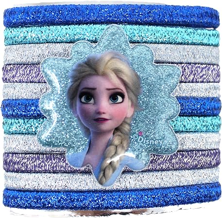 Frozen 2 Hair Accessory Set for Kids Girls Printed Brush, Glitter Bow, Lux Bow, Snap Clips, and Elastics