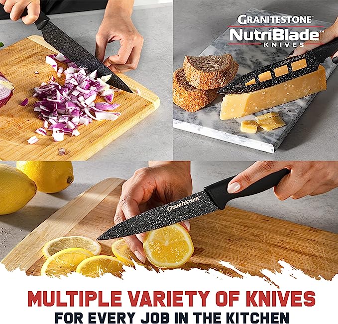 Granitestone Nutriblade 6 pcs. Knives Set Ultra Sharp Blades for Precision Kitchen Work