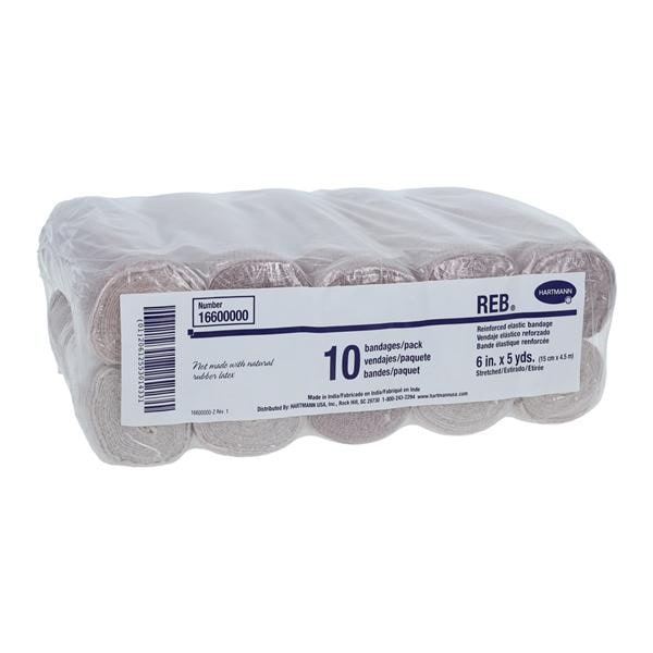 REB LF Elastic Bandage 6 Inch x 5 Yard Tan NonSterile with Clip Closure