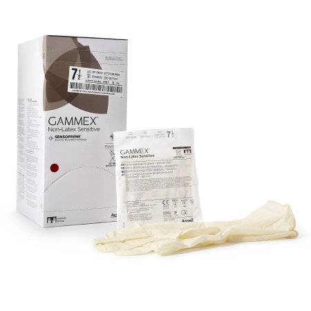 Surgical Glove GAMMEX Non-Latex Sensitive Sterile Polychloroprene Standard Cuff Length Micro-Textured Cream Chemo Tested