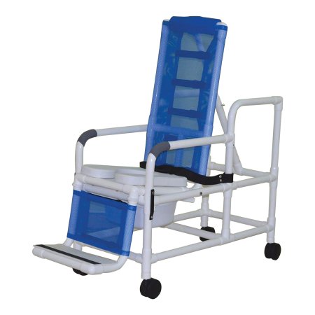 Shower Chair Tilt-N-Space PVC Frame Reclining Backrest 250 lbs. Weight Capacity