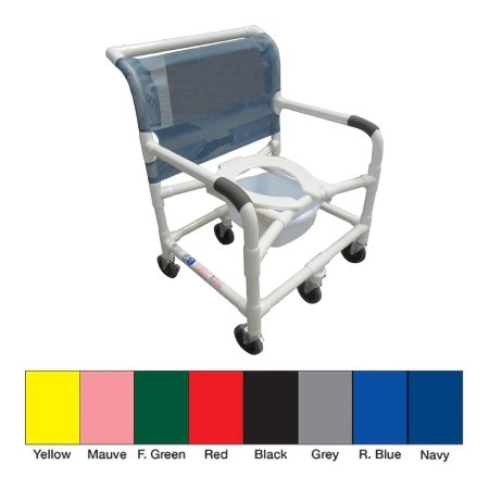 Shower Chair MJM International Fixed Arms PVC Frame Mesh Backrest