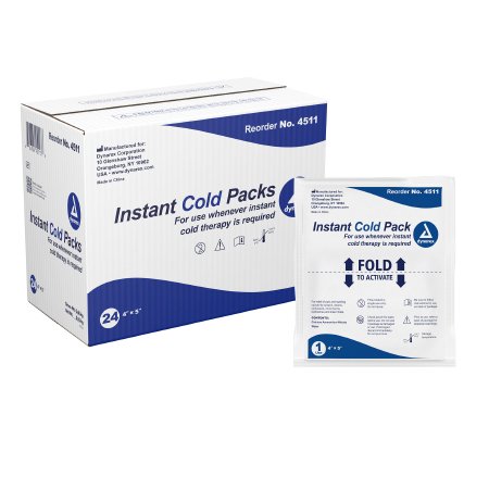 Instant Cold Pack Dynarex General Purpose 4 X 5 Inch Plastic / Calcium Ammonium Nitrate / Water Disposable