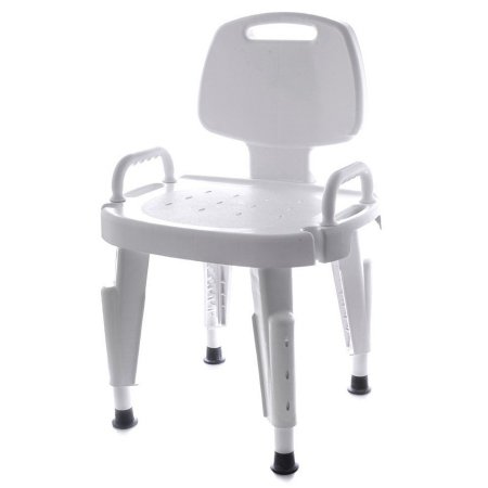 Bath Bench Maddak Removable Arms Plastic Frame Removable Backrest 17 Inch Seat Width 300 lbs. Weight Capacity