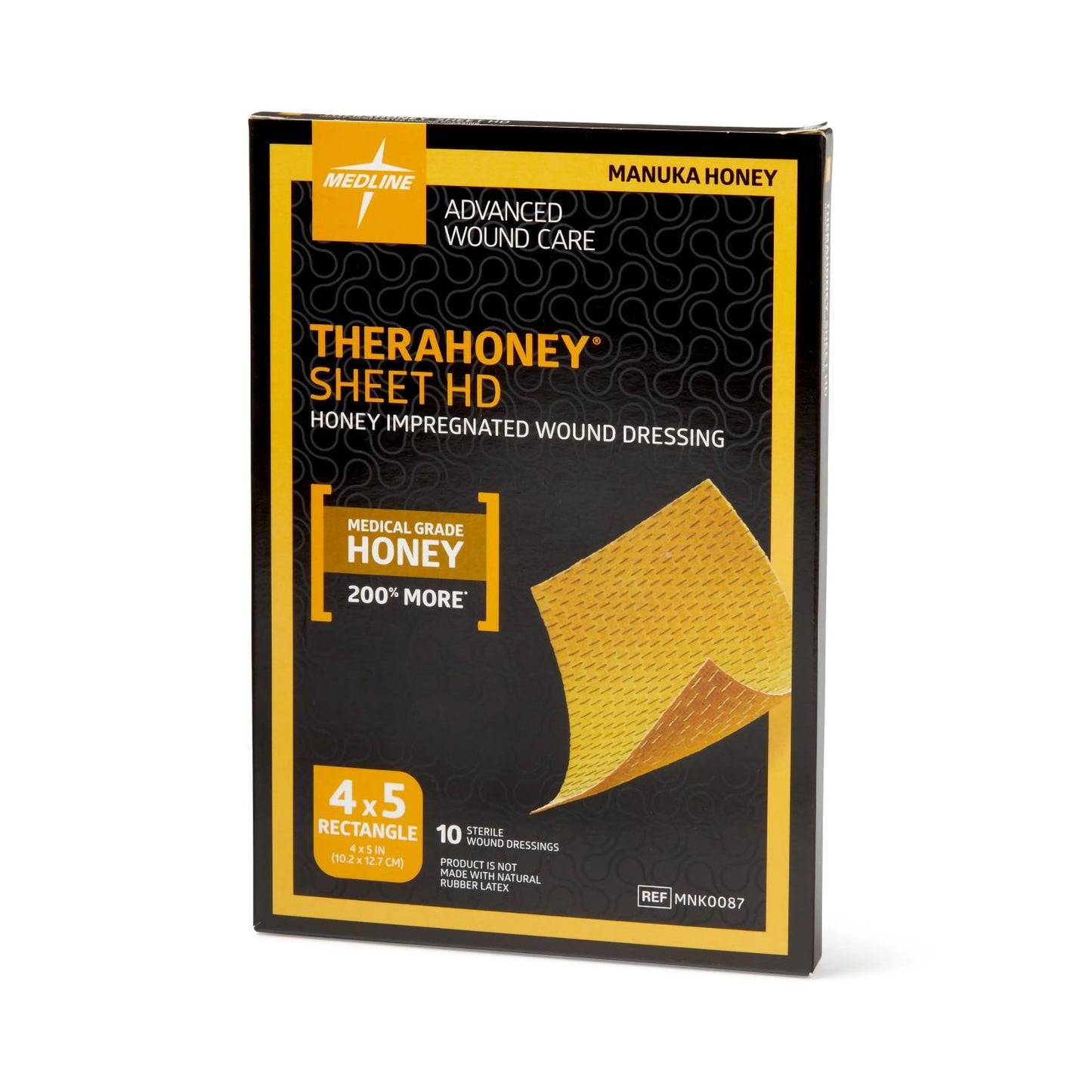 TheraHoney HD Manuka Honey Wound Dressing 4 x 5 Inch Rectangle Sterile