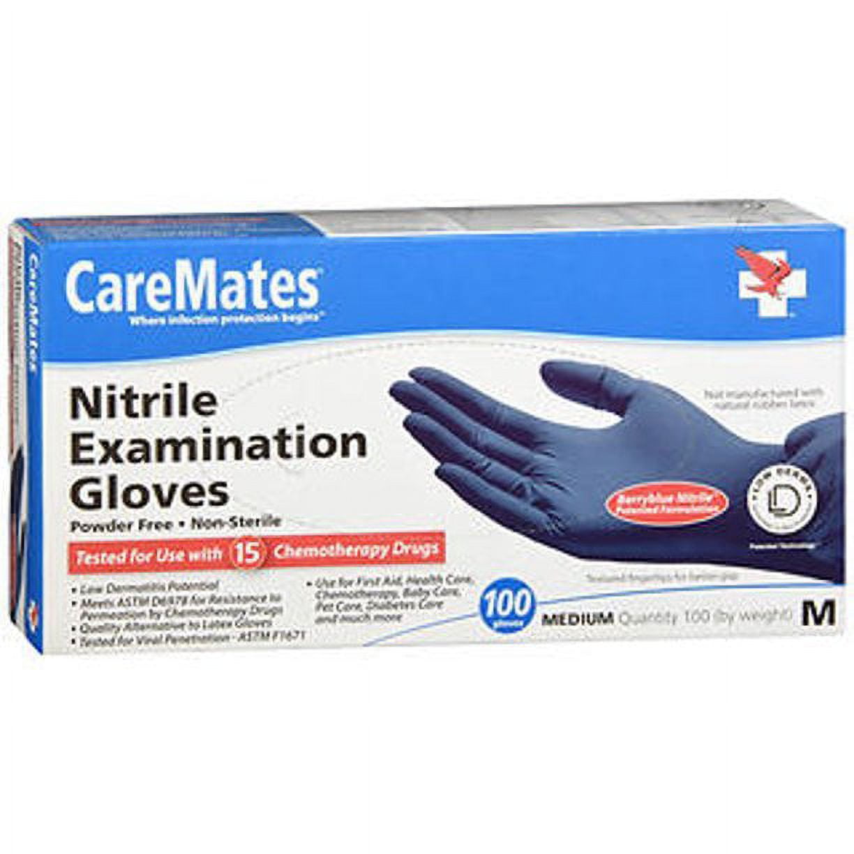 CareMates Nitrile Powder-Free Examination Gloves – Medium