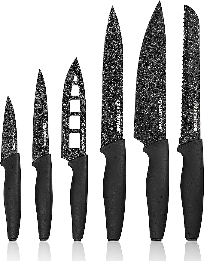 Granitestone Nutriblade 6 pcs. Knives Set Ultra Sharp Blades for Precision Kitchen Work