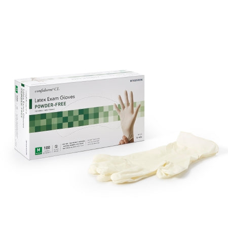 Exam Glove McKesson Confiderm NonSterile Latex Standard Cuff Length Textured Fingertips Ivory Not Rated