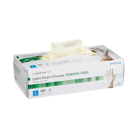 Exam Glove McKesson Confiderm NonSterile Latex Standard Cuff Length Textured Fingertips Ivory Not Rated